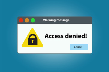 The window warning that access is denied.