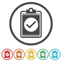 Canvas Print - Checklist icon, checklist icon form approved, 6 Colors Included