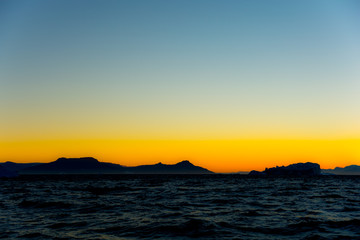 Wall Mural - white night's sky. blue- orange view