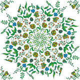 Fototapeta Młodzieżowe - Beautiful circular floral seamless pattern. Ornamental round lace vector illustration. floral bouquet on a light background