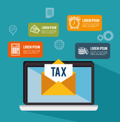 Poster - tax return time set icons