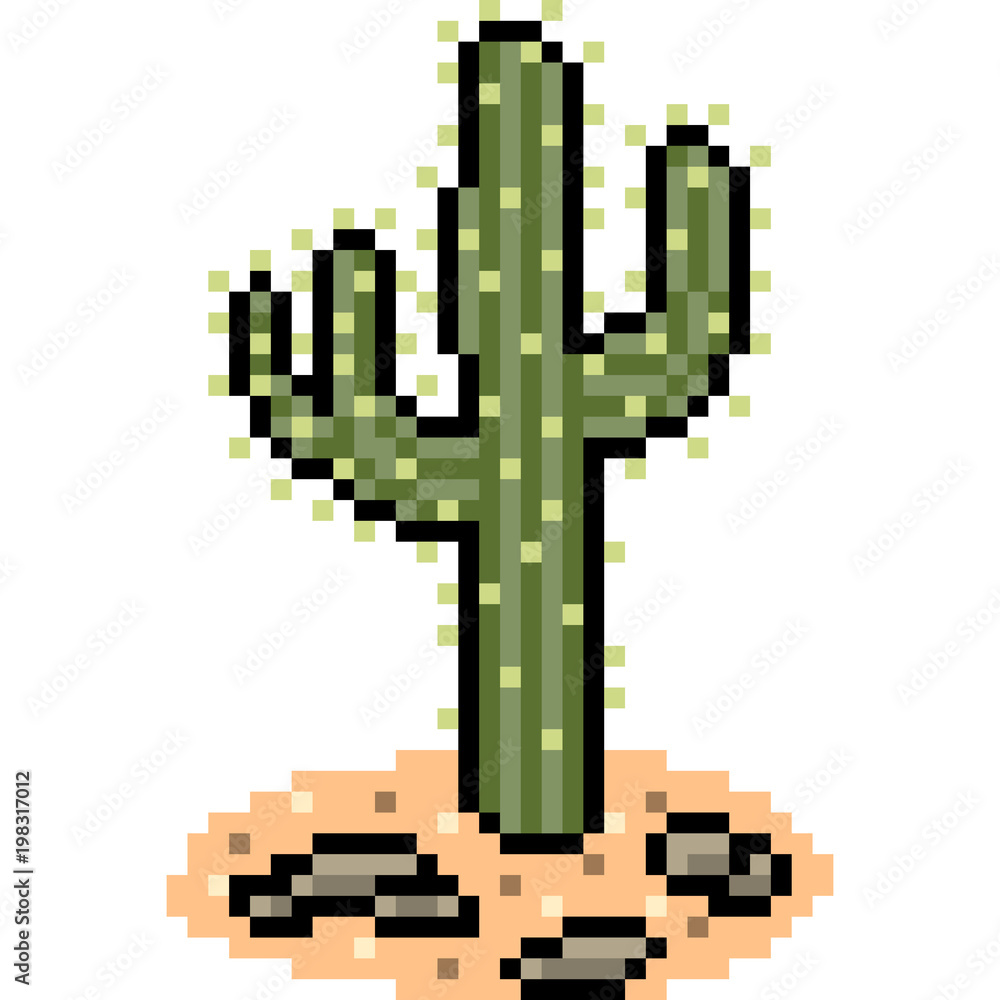 vector pixel art cactus desert Stock Vector | Adobe Stock