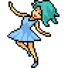 Poster - vector pixel art woman dance ballet