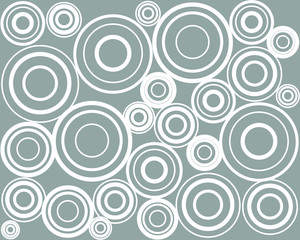  White circles pattern, geometric print, gray background