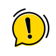 © Avector - Attention warning exclamation mark icon in vector yellow chat bubble