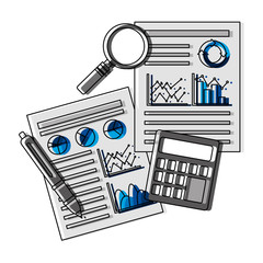 Poster - statistics infographic set icons vector illustration design