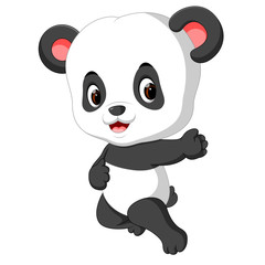 Wall Mural - cute baby panda cartoon