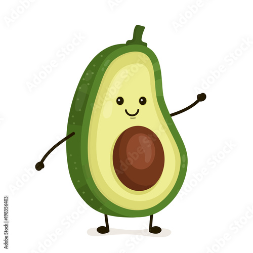 Cuadros en Lienzo Funny happy cute happy smiling avocado