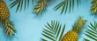 Background with pineapple and leaves