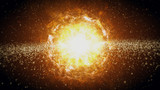 Fototapeta Kosmos - The birth of the solar system in space, a big bang 3d illustration