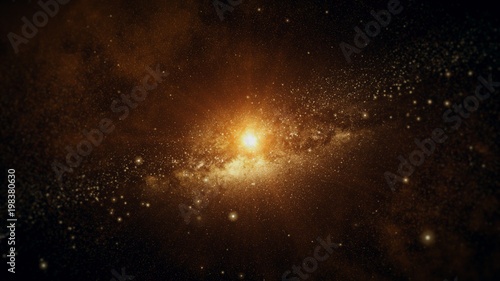 Fotografía The solar system with stars and the sun in outer space 3d illustration