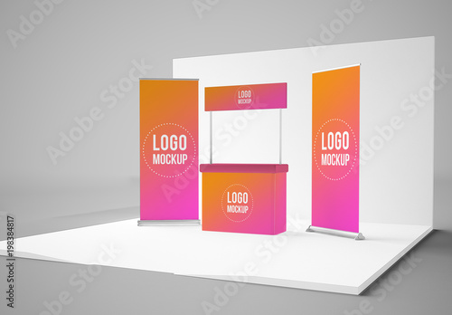 Download Exhibition Display Stand Mockup Stock Template | Adobe Stock
