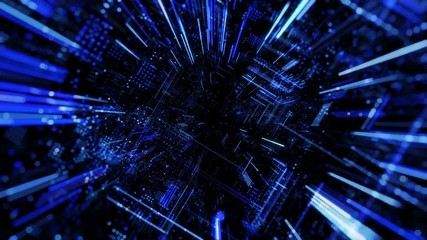 Wall Mural - abstract digital abstract virtual city. scanning city for hackers attack concept. software developer