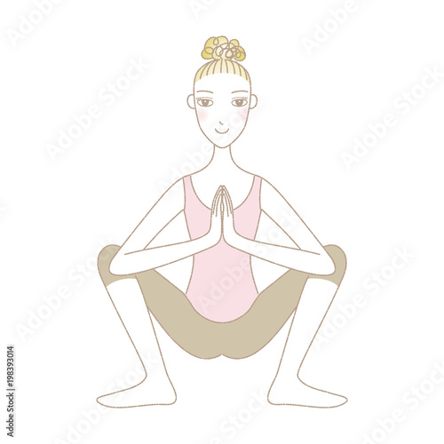 ヨガ しゃがみこみポーズ 花輪のポーズをする若い女性 Stock Vector Adobe Stock ヨガ しゃがみこみポーズ 花輪のポーズをする若い女性 Stock Vector Adobe Stock
