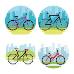 Canvas Print - bicycle style set icons