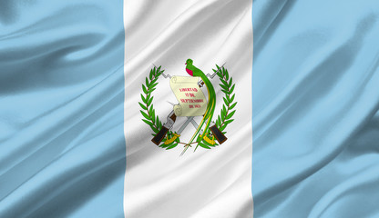 Wall Mural - Guatemala flag waving with the wind, 3D illustration.