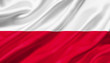 Poland flag waving with the wind, 3D illustration.