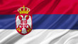 Serbia flag waving with the wind, 3D illustration.