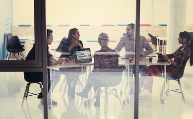 Wall Mural - startup business team on meeting at modern office