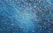 Abstract Blue Tile. Blue Mosaic. Pixel Pattern Background For Design. Aqua Grunge Texture. Azure Halftone Effect. Vintage Background. Vector Illustration.