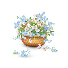 Wall Mural - Basket with Flowers