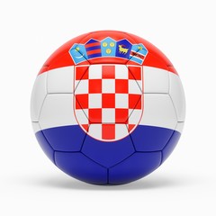 Wall Mural - 3d rendering of soccer ball with Croatia flag isolated on a white background