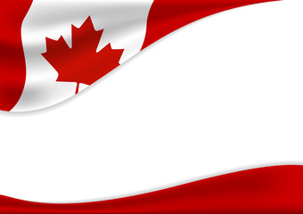 canada day banner background design of flag with copy space vector illustration