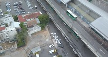 Central Bus Station In Tel Aviv Flat Log 4k Drone Aerial Footage
