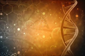 3d render of dna structure, abstract background