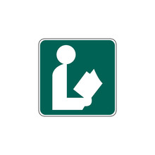 USA Traffic Road Sign.general Information Sign For A Library. Vector Illustration