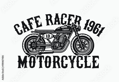Fotomural Monochrome cafe racer motorcycle