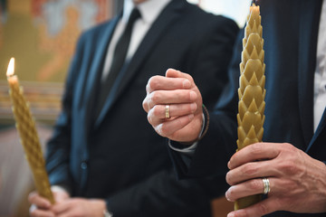 Wall Mural - Groom Holding Ring on Finger