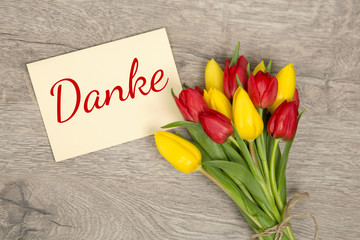  Tulpen und Karte: Danke!