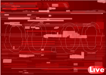 Wall Mural - test screen glitch texture, glitch tv, computer, live broadcast, stream, red background with numbers