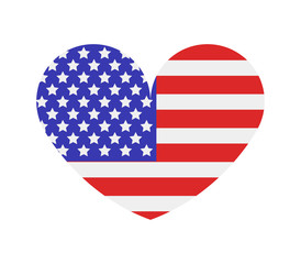 Sticker - united states flag with heart