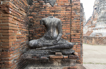 old stupa Buddism temple at Ayuthaya