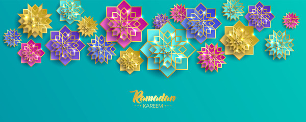 Wall Mural - Ramadan Kareem Arabic calligraphy, Ramadan Kareem beautiful greeting card with arabic calligraphy, template for menu, invitation, poster, banner, card for the celebration of Muslim festival, sale.