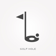 Wall Mural - Silhouette icon golf hole