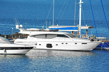 Motor yacht in jetty