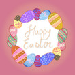 Easter eggs background, Colourful Happy Easter greeting card The annual festival of the most important Christians. Matches Sunday in March or April.