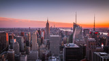 Fototapeta Miasta - New York City Manhattan sunset from Top of the Rockefeller Center