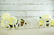 march month of spring wooden word on wood background top view
