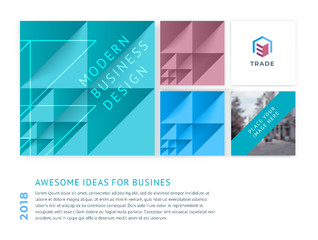 Wall Mural - abstract background of squares, lines, gradients and shadows, with a logo and place under the text