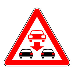 Sticker - sd67 Schild-Dreieckig - german: Hinweis Zeichen - Achtung Gefahrenstelle / Auto - Falschfahrer - english: attention sign / hazard warning sign / car - wrong-way driver warning - g5950