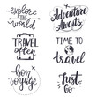 Set of inspirational travel quotes.