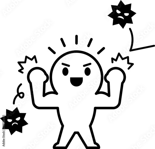 Foto  トゲを跳ね返すキャラクター