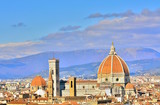 Fototapeta  - Beautiful street View of the Cathedral Santa Maria del Fiore in Florence, Italy