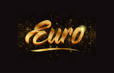 word text with sparkle and glitter background in gold, suitable for card, brochure or typography logo design