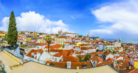 Wall Mural - View of Alfama District at Lisbon, Portugal