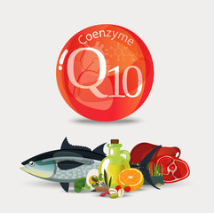 Wall Mural - Coenzyme q10. Healthy eating.